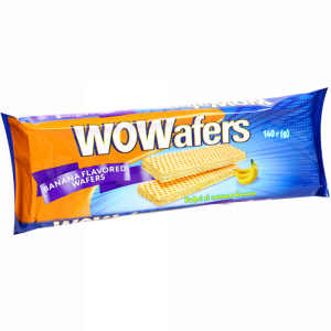 Вафли "WOWAFES" (вкус банана ) 140г