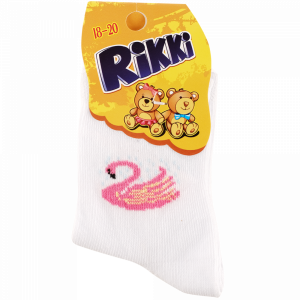 Носки дет."RIKKI"(бел.с роз.леб)р18-20