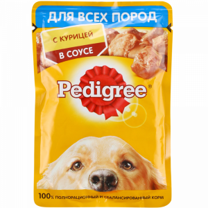 Корм для собак"PEDIGREE"(курица/соус)85г