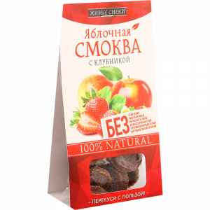 Смоква ябл."ЖИВЫЕ СНЕКИ"(с клубникой)60г
