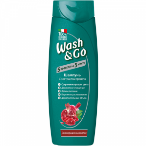 Шампунь"WASH&GO"(гранат д/окраш.в) 400мл