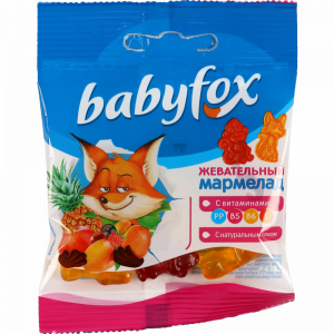 Жевательный мармелад"BABYFOX"ас.вкус