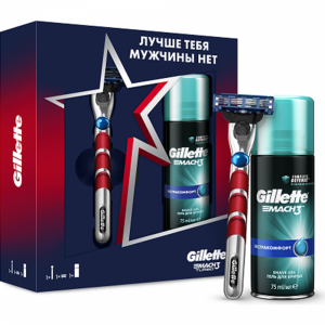 Н-р"GILLETTE MACH3"(бр.1к+гель д/бр75)