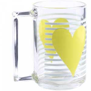 Кружка стекл."MON COEUR JAUNE"(N5032)