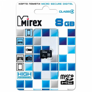 Карта памяти"MIREX"(13612-MCROSD08)